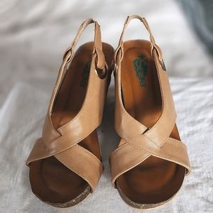 Wedge cork heels